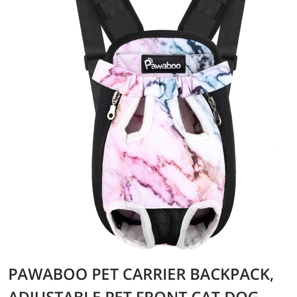 Pawaboo Pet Carrier Backpack - Pink and Black